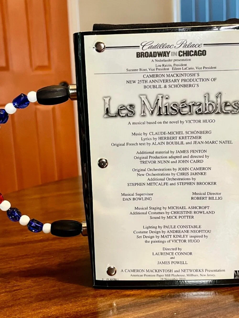 Les Miserables at Cadillac Palace Playbill Purse with Beaded Handle